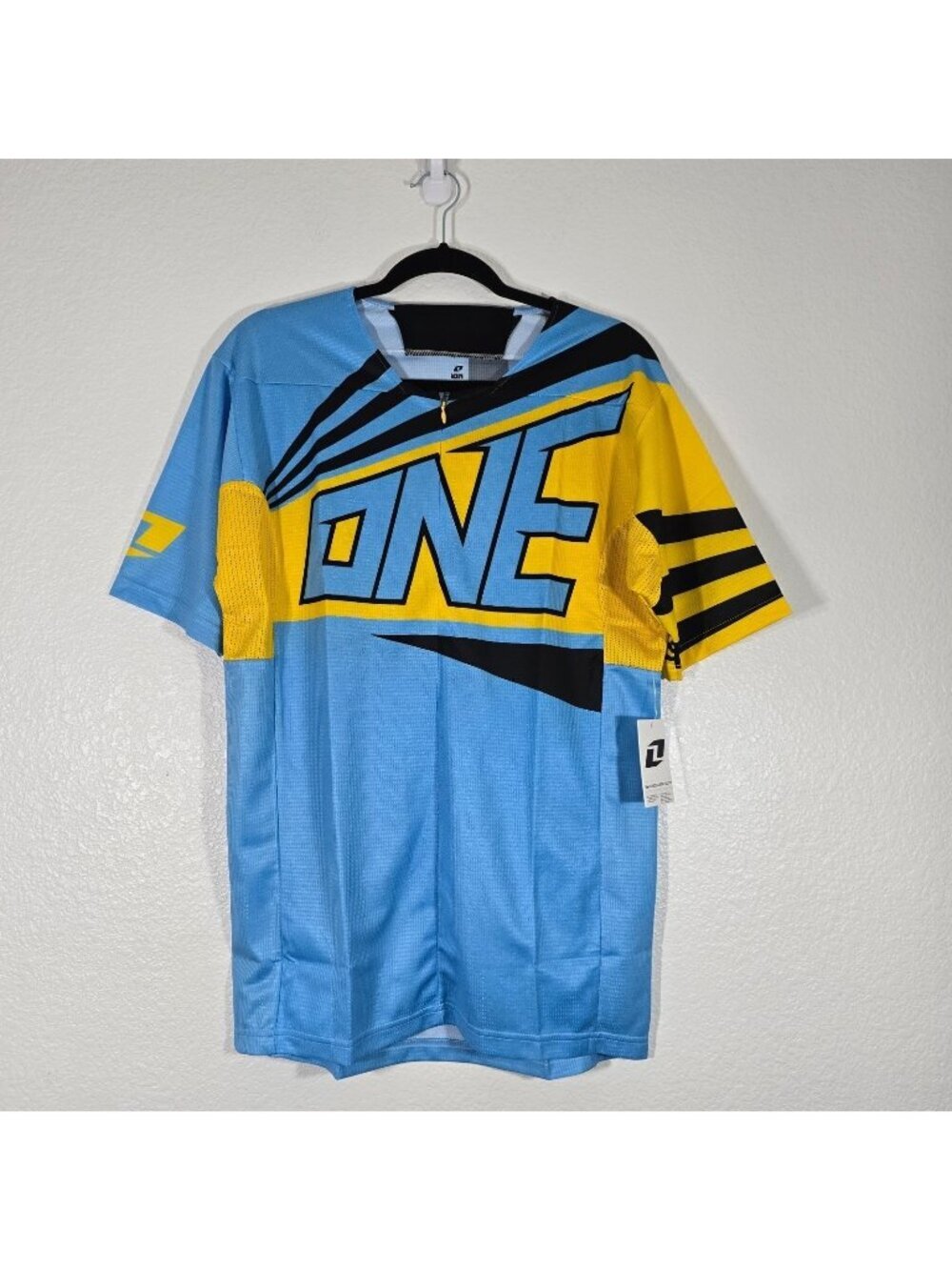 One Industries ION Cycling Jersey Men Medium Blue Quarter Zip Short Sleeve Sport